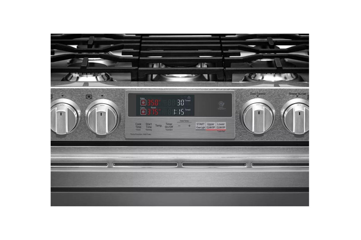 LG SIGNATURE 7.3 cu.ft. Smart wi-fi Enabled Dual Fuel Double Oven Range with ProBake Convection(R) - (LUTD4919SN)