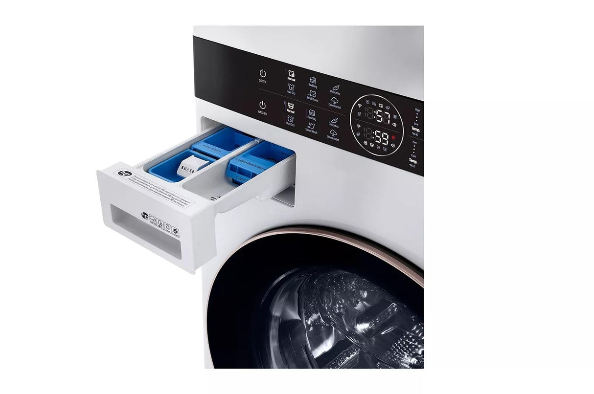 Single Unit Front Load LG WashTower(TM) with Center Control(TM) 4.5 cu. ft. Washer and 7.4 cu. ft. Electric Dryer - (WKE100HWA)