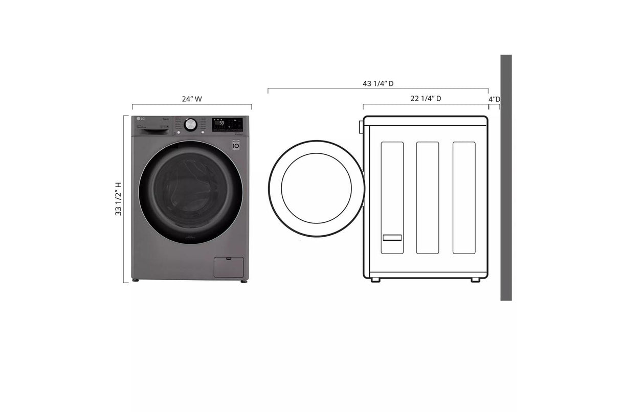 2.4 cu.ft. Smart wi-fi Enabled Compact Front Load All-In-One Washer/Dryer Combo with Built-In Intelligence - (WM3555HVA)