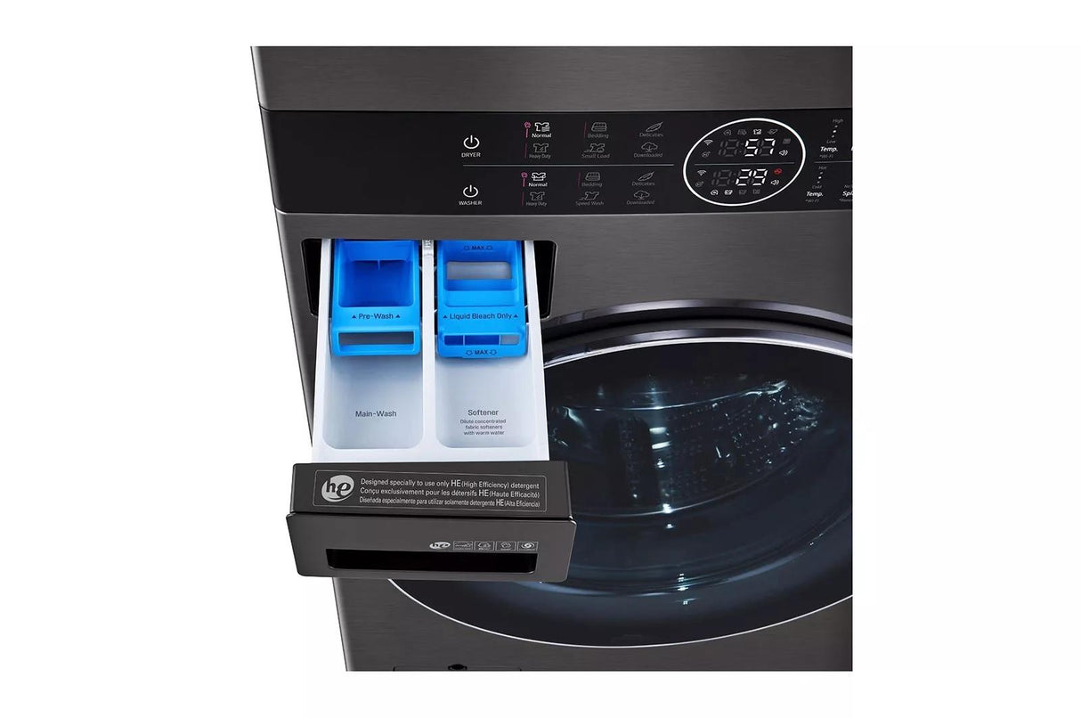 Single Unit Front Load LG WashTower(TM) with Center Control(TM) 4.5 cu. ft. Washer and 7.4 cu. ft. Electric Dryer - (WKEX200HBA)