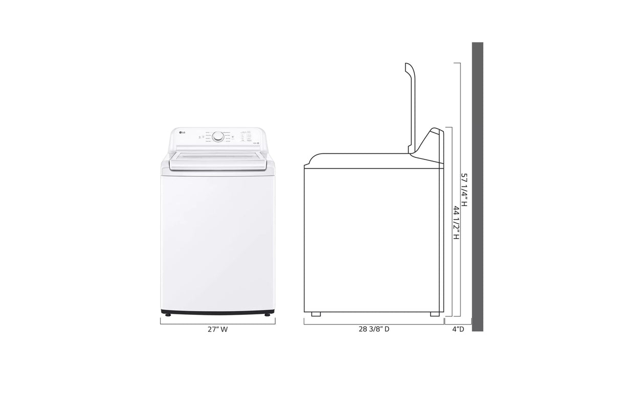 4.1 cu. ft. Top Load Washer with 4-Way Agitator(R) and TurboDrum(TM) Technology - (WT6105CW)