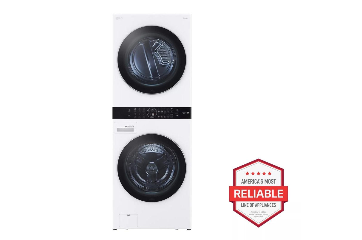 Single Unit Front Load LG WashTower(TM) with Center Control(TM) 4.5 cu. ft. Washer and 7.4 cu. ft. Electric Dryer - (WKEX200HWA)