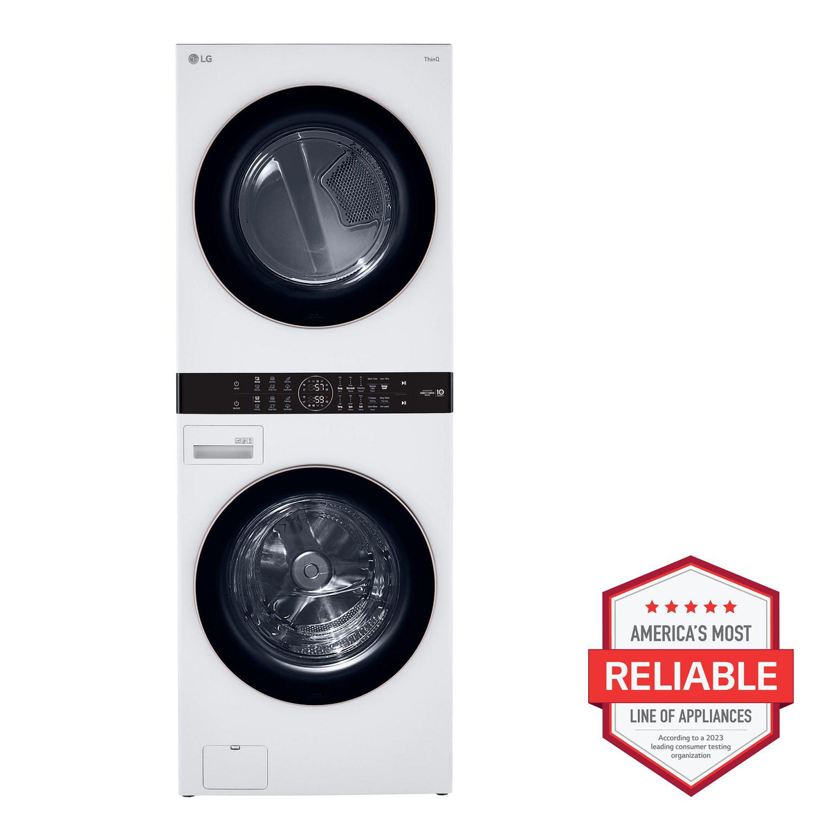 Single Unit Front Load LG WashTower(TM) with Center Control(TM) 4.5 cu. ft. Washer and 7.4 cu. ft. Gas Dryer - (WKG101HWA)