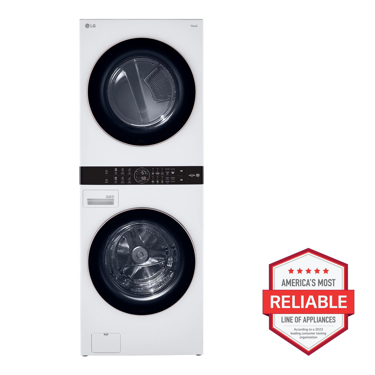 Single Unit Front Load LG WashTower(TM) with Center Control(TM) 4.5 cu. ft. Washer and 7.4 cu. ft. Electric Dryer - (WKE100HWA)