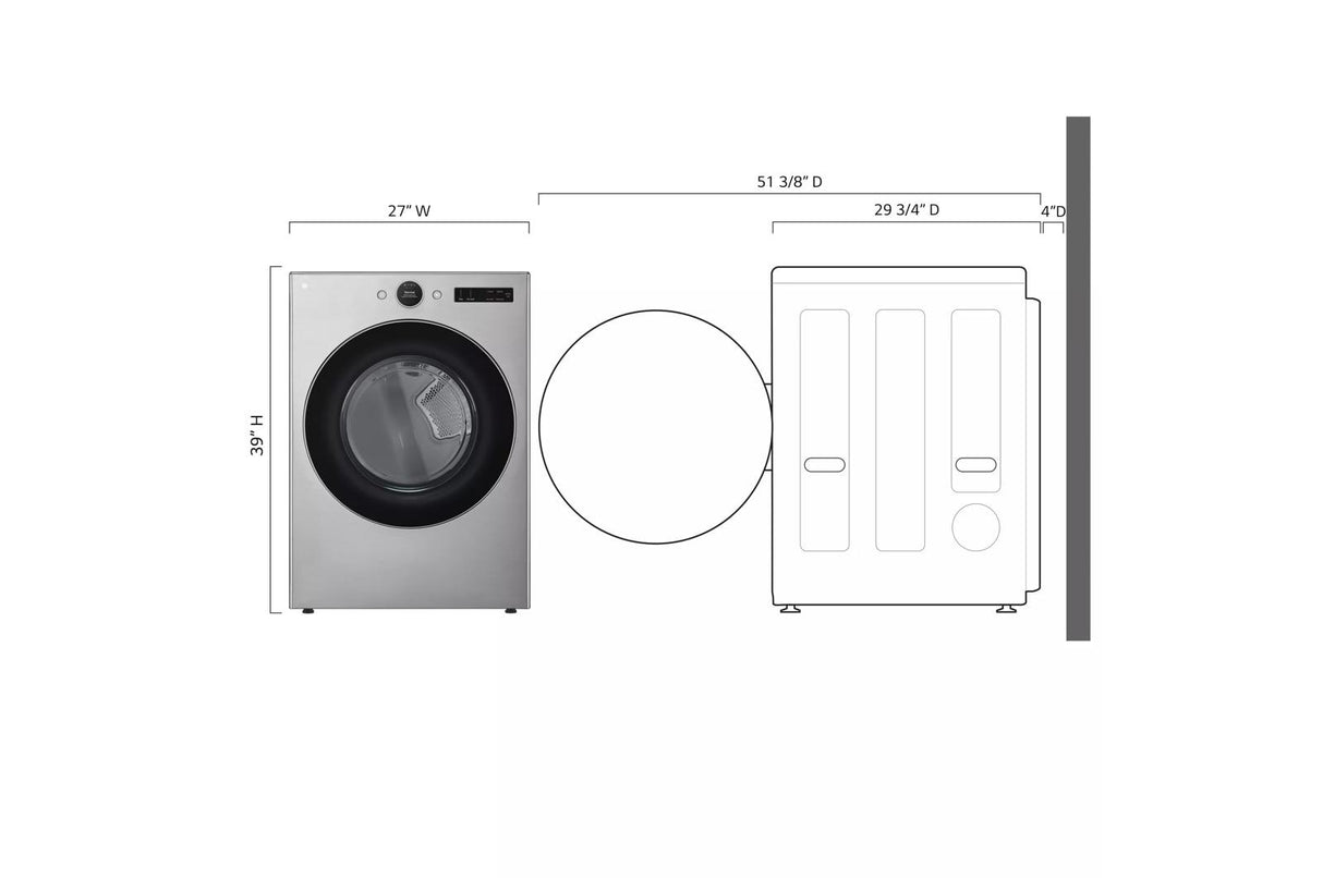 7.4 cu. ft. Ultra Large Capacity Smart Front Load Gas Dryer with Sensor Dry & Steam Technology - (DLGX5501V)