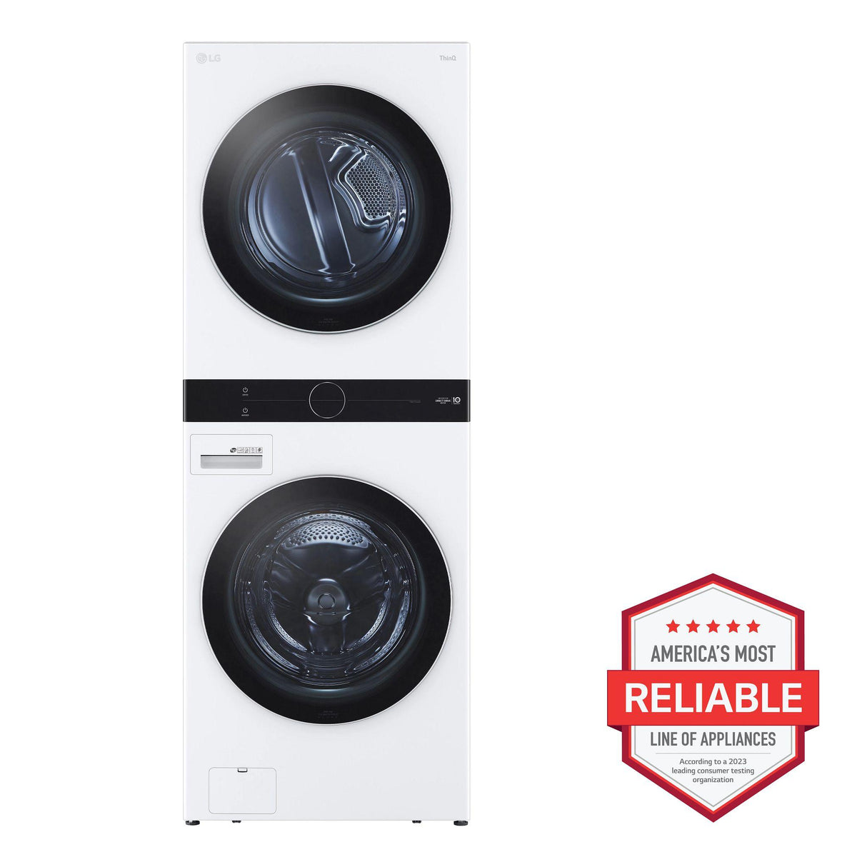 Single Unit Front Load LG WashTower(TM) with Center Control(TM) 4.5 cu. ft. Washer and 7.4 cu. ft. Gas Dryer - (WKGX201HWA)