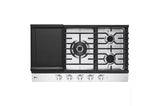 36" Smart Gas Cooktop with UltraHeat(TM) 22K BTU Dual Burner and LED Knobs - (CBGJ3627S)