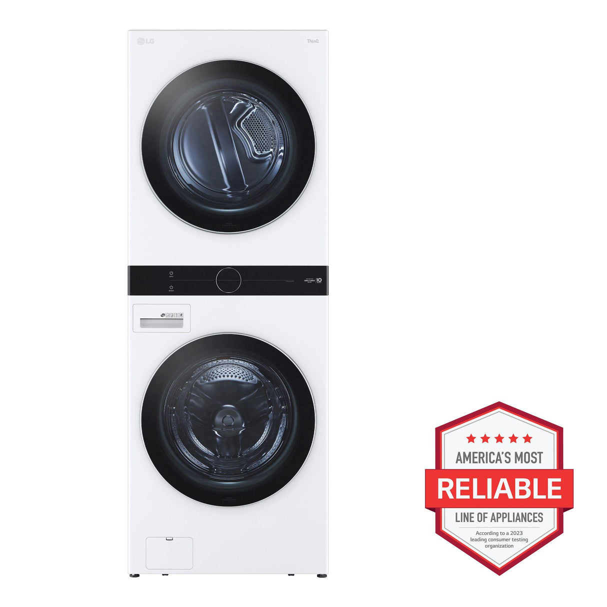 Single Unit Front Load LG WashTower(TM) with Center Control(TM) 4.5 cu. ft. Washer and 7.4 cu. ft. Electric Dryer - (WKEX200HWA)