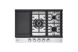 30" Smart Gas Cooktop with UltraHeat(TM) 22K BTU Dual Burner and LED Knobs - (CBGJ3027S)