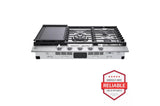 36" Smart Gas Cooktop with UltraHeat(TM) 22K BTU Dual Burner and LED Knobs - (CBGJ3627S)