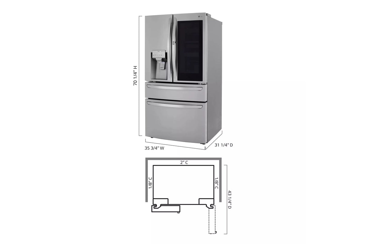 23 cu. ft. Smart wi-fi Enabled InstaView(R) Door-in-Door(R) Counter-Depth Refrigerator with Craft Ice(TM) Maker - (LRMVC2306S)