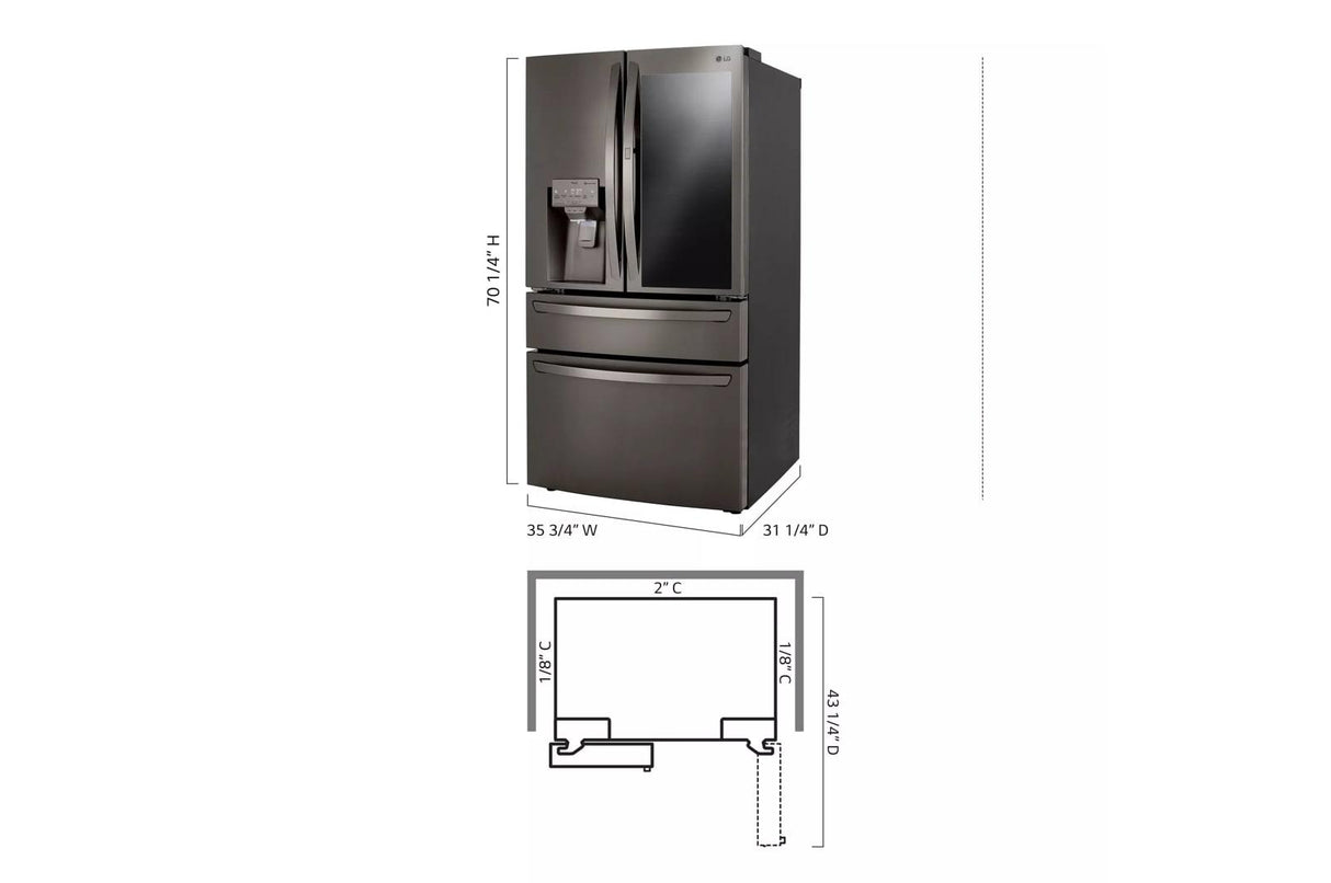 23 cu. ft. Smart InstaView(TM) Door-in-Door(R) Counter-Depth Refrigerator with Craft Ice(TM) - (LRMVC2306D)