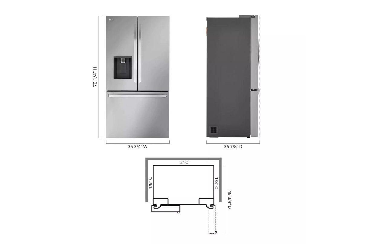 31 cu. ft. Smart Standard-Depth MAX(TM) French Door Refrigerator with Dual Ice - (LRFXS3106S)