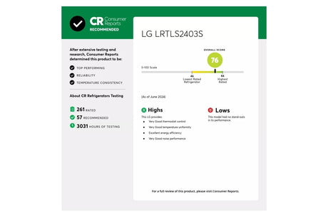 24 cu. ft. Top Freezer Refrigerator - (LRTLS2403S)