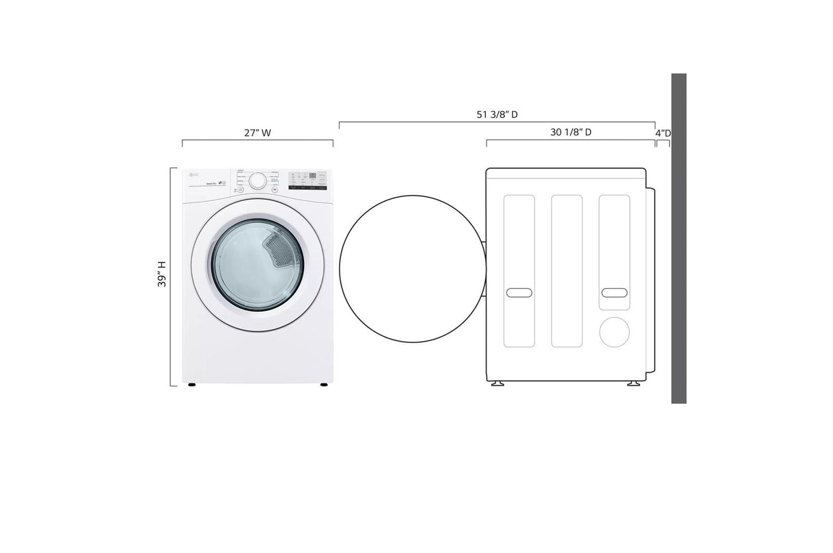 7.4 cu. ft. Ultra Large Capacity Electric Dryer - (DLE3470W)