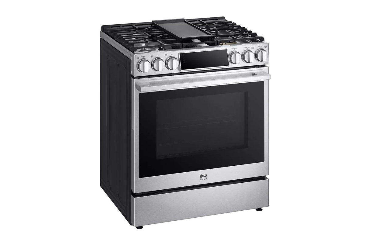 LG STUDIO 6.3 cu. ft. Smart wi-fi Dual Fuel Slide-in Range with ProBake Convection(R) and EasyClean(R) - (LSDS6338F)