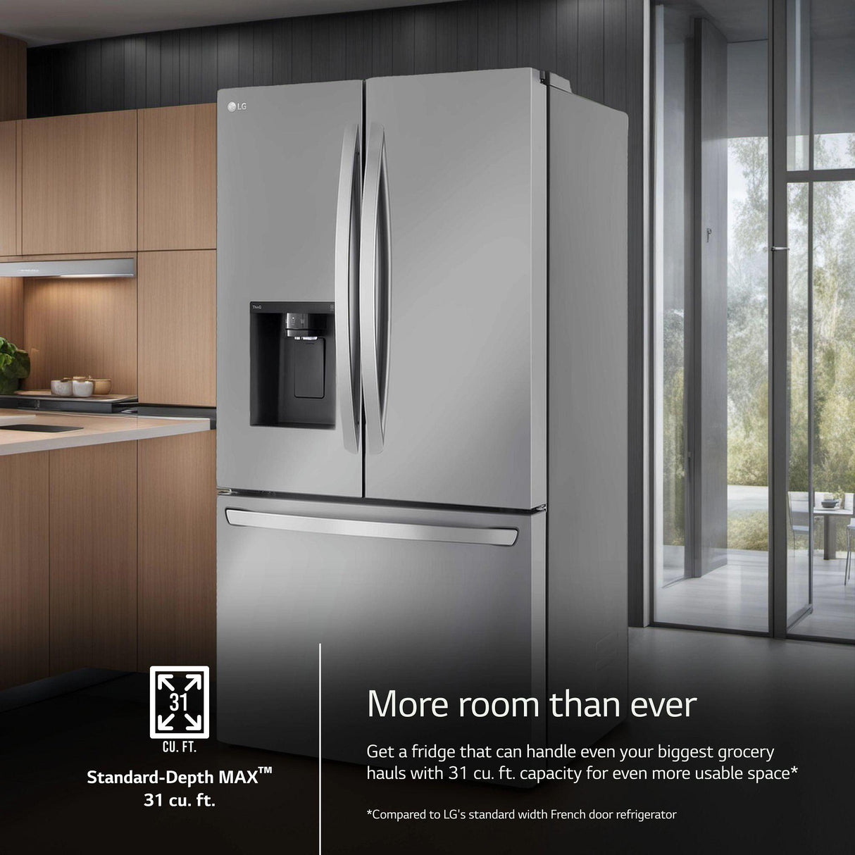 31 cu. ft. Smart Standard-Depth MAX(TM) French Door Refrigerator with Dual Ice - (LRFXS3106S)