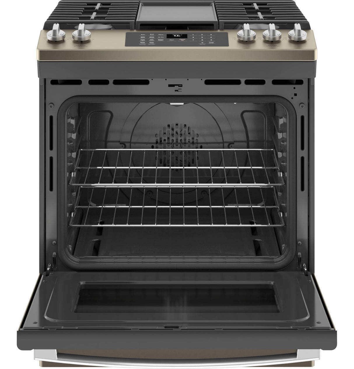 GE(R) 30" Slide-In Front-Control Convection Gas Range with No Preheat Air Fry - (JGS760EPES)