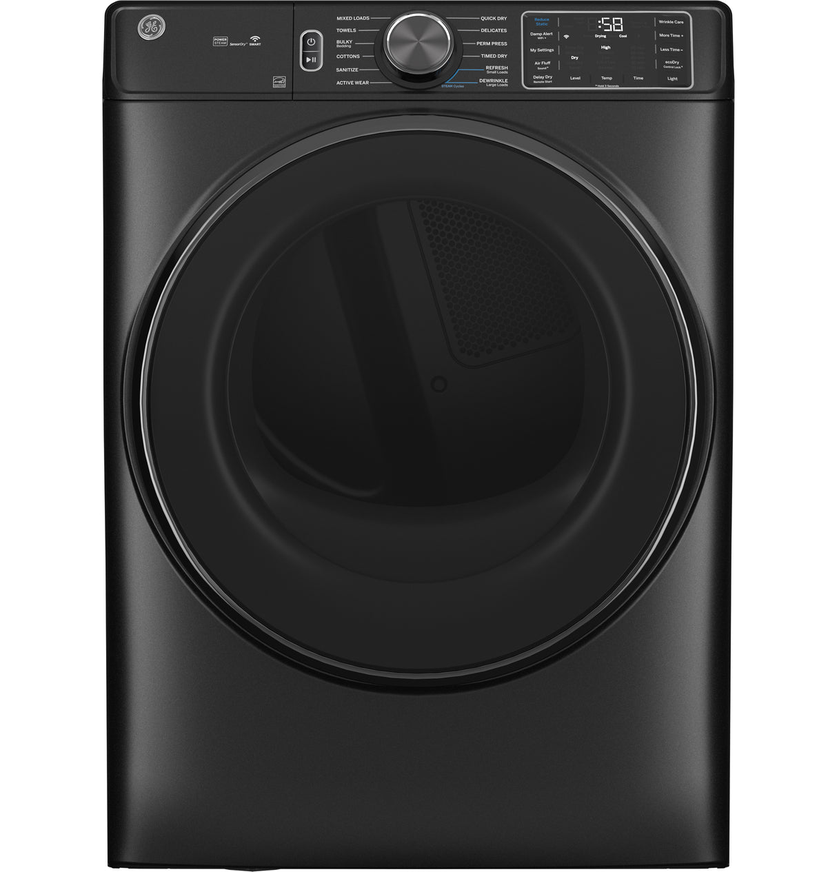 GE(R) ENERGY STAR(R) 7.8 cu. ft. Capacity Smart Front Load Electric Dryer with Steam and Sanitize Cycle - (GFD65ESPVDS)