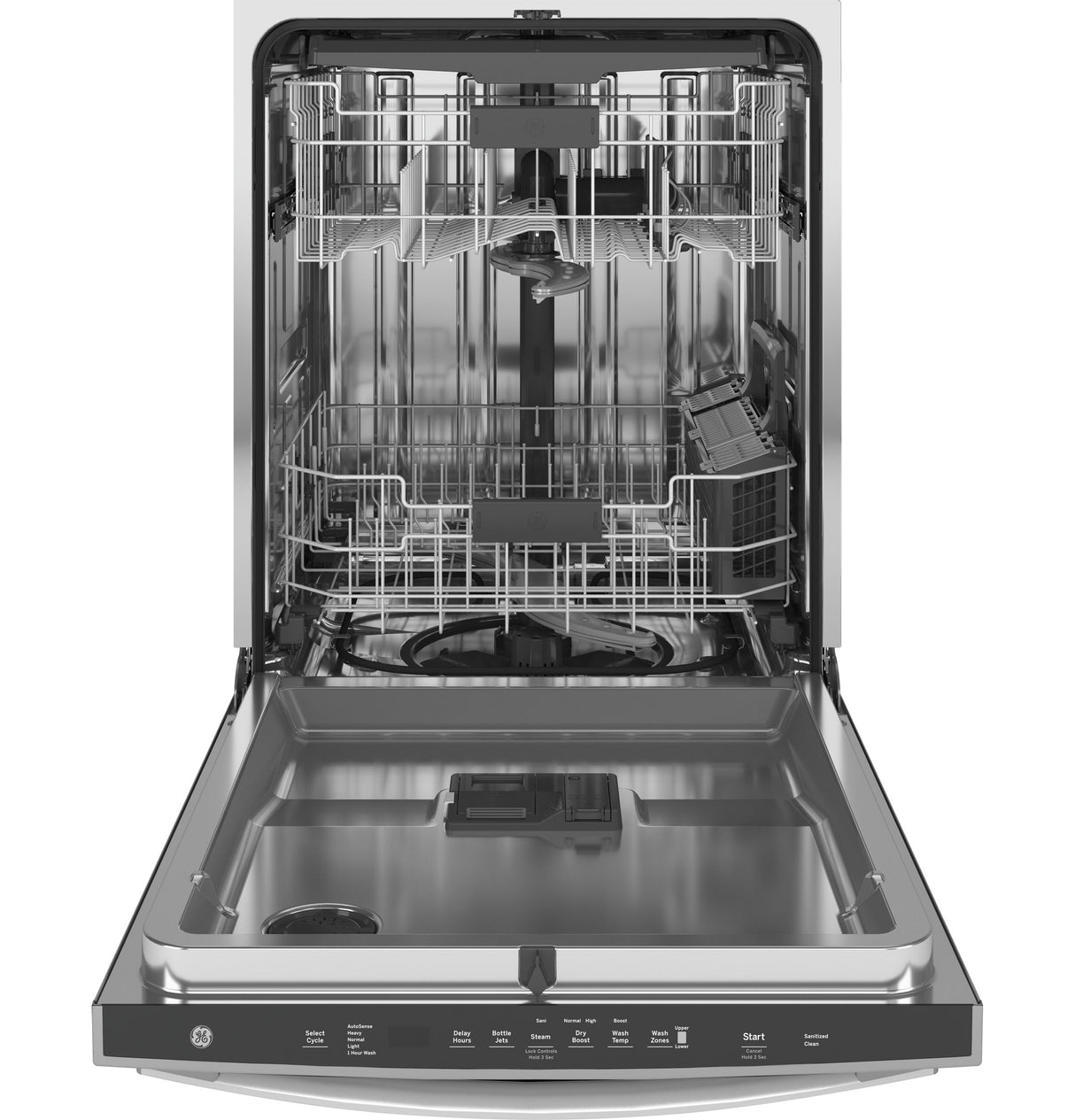 GE(R) ENERGY STAR(R) Fingerprint Resistant Top Control with Stainless Steel Interior Dishwasher with Sanitize Cycle & Dry Boost with Fan Assist - (GDP665SYNFS)