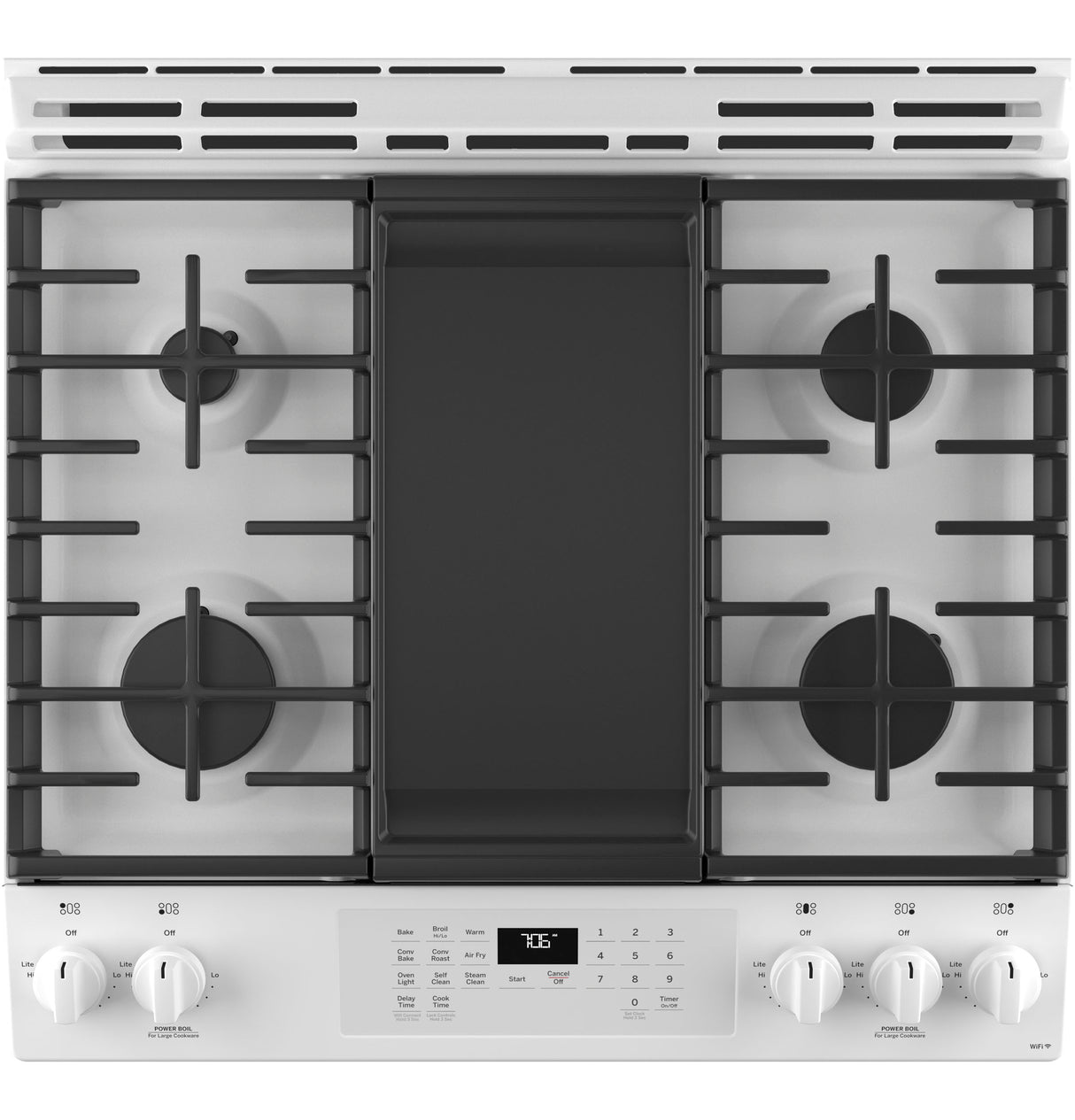 GE(R) 30" Slide-In Front-Control Convection Gas Range with No Preheat Air Fry - (JGS760DPWW)