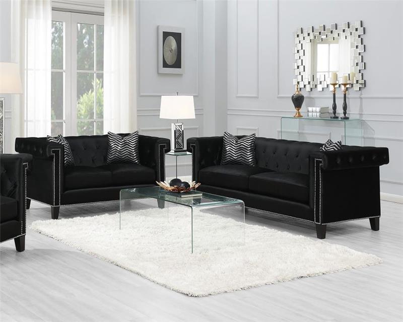 Reventlow Formal Black Two-piece Living Room Set - (505817S2)
