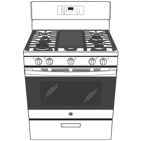 GE(R) 30" Free-Standing Gas Convection Range with No Preheat Air Fry - (JGB735SPSS)