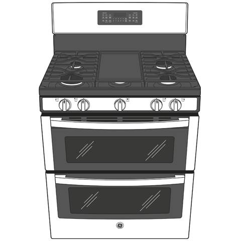 GE(R) 30" Free-Standing Gas Double Oven Convection Range - (JGBS86EPES)