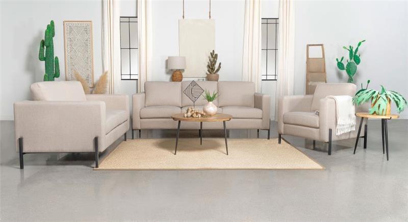 Tilly 3-piece Upholstered Track Arms Sofa Set Oatmeal - (509901S3)