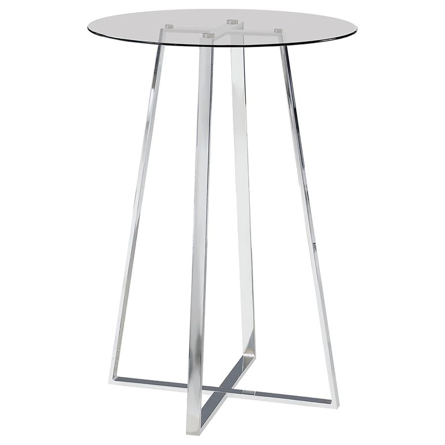Zanella Glass Top Bar Table Chrome - (100026)