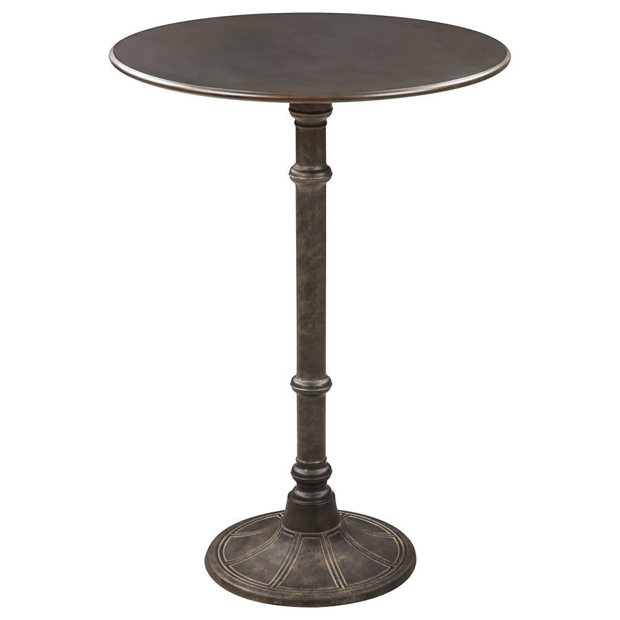 Oswego Round Bar Table Dark Russet and Antique Bronze - (100064)