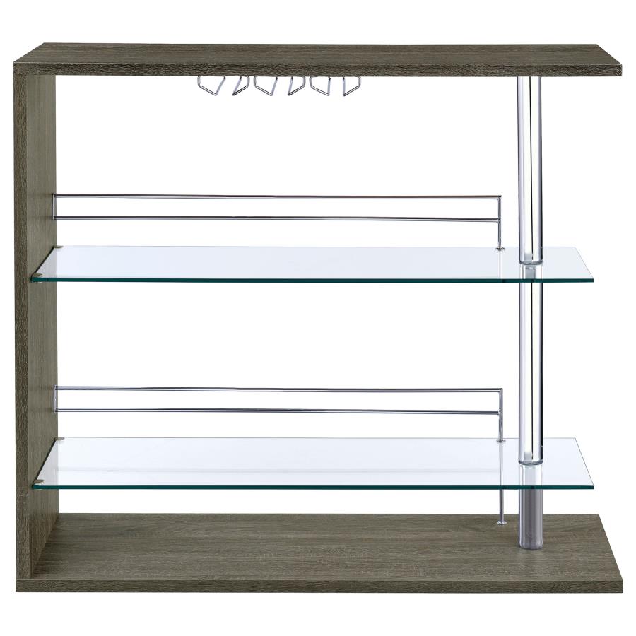 Prescott Rectangular 2-shelf Bar Unit Grey - (100156)