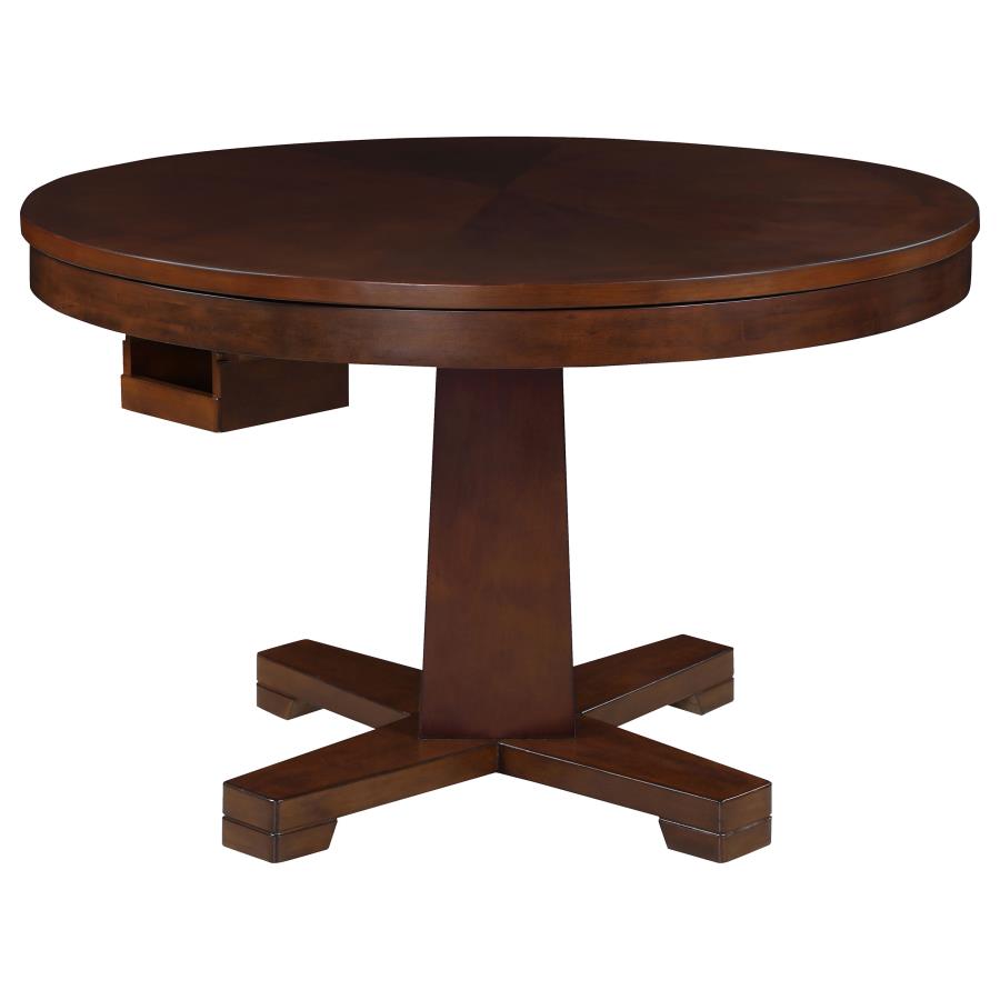 Marietta Round Wooden Game Table Tobacco - (100171)