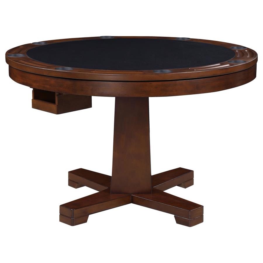 Marietta Round Wooden Game Table Tobacco - (100171)