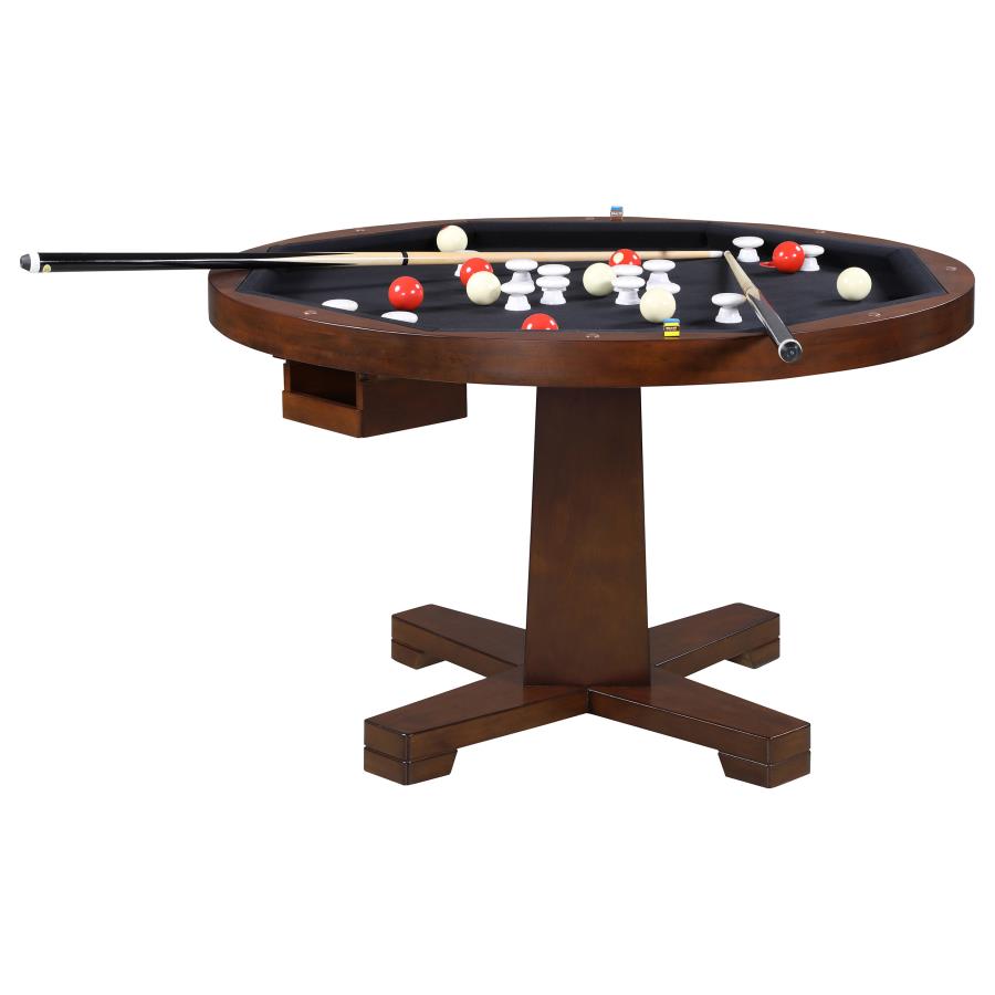 Marietta Round Wooden Game Table Tobacco - (100171)