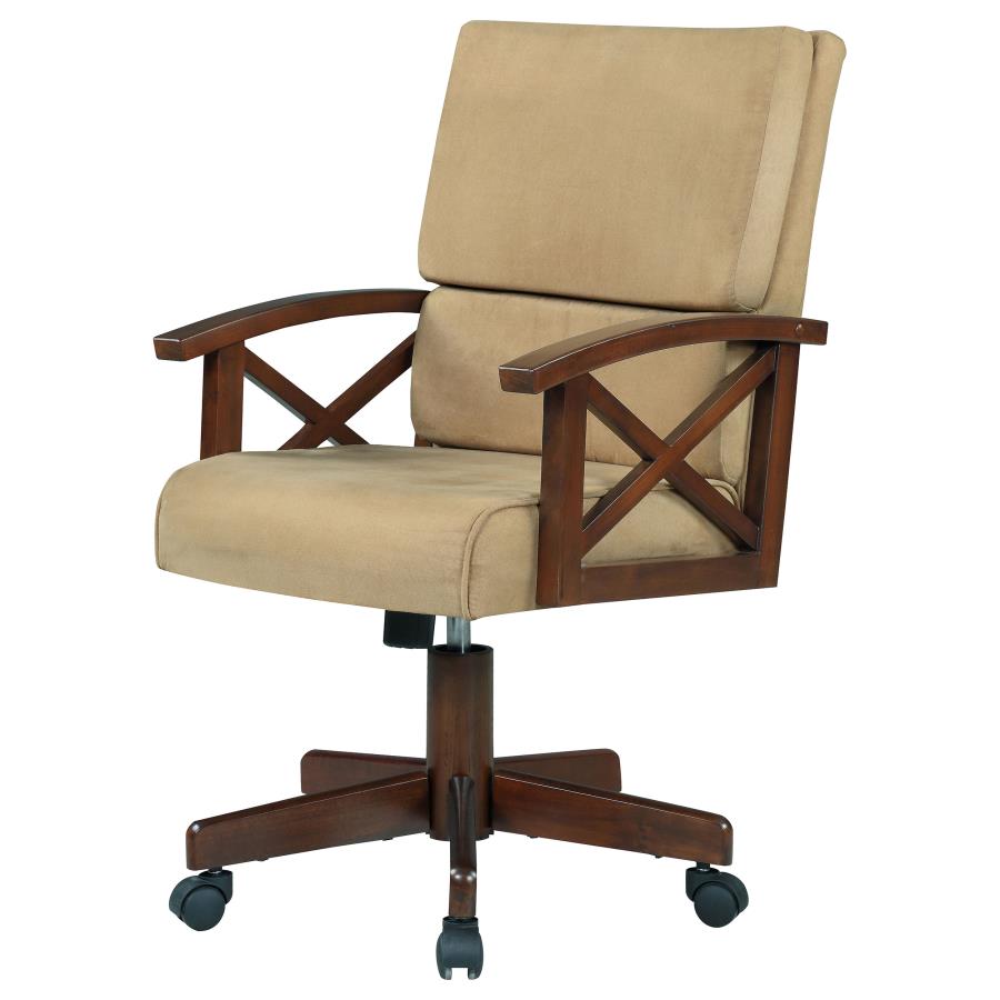 Marietta Upholstered Game Chair Tobacco and Tan - (100172)