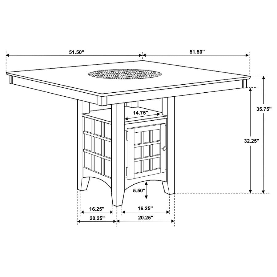 Gabriel Square Counter Height Dining Table Cappuccino - (100438)