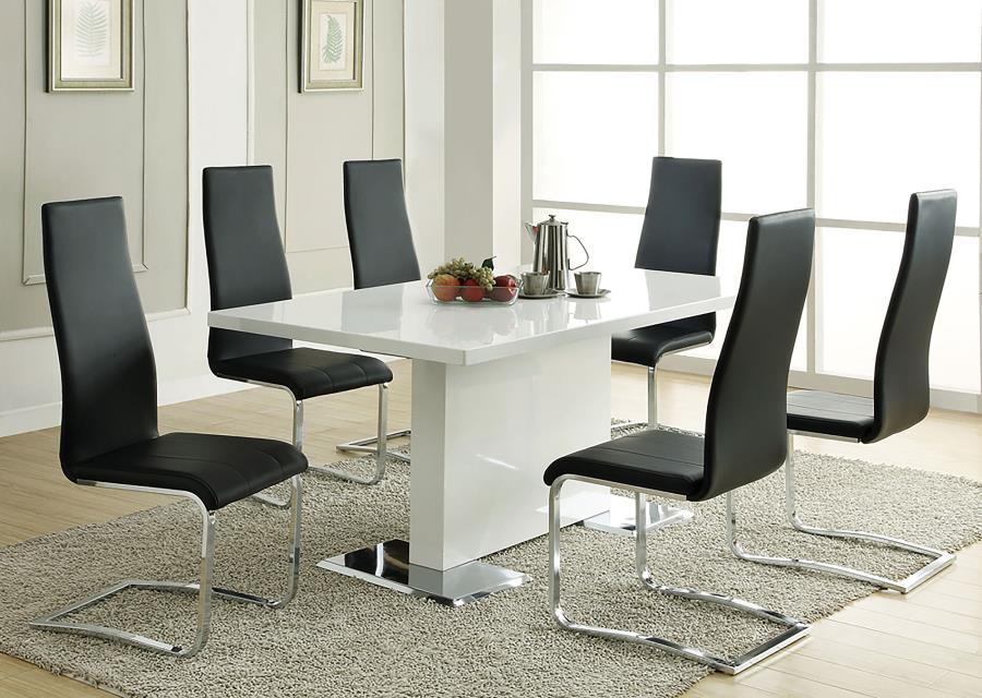 Montclair High Back Dining Chairs Black and Chrome (set of 4) - (100515BLK)