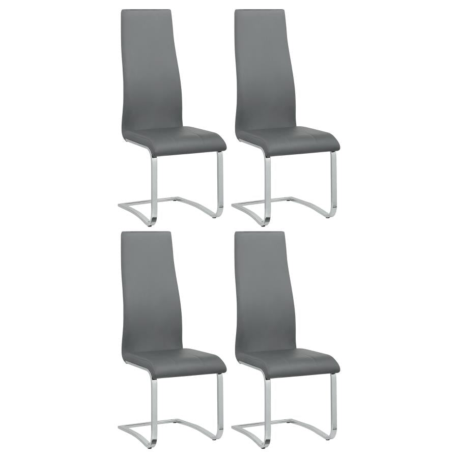Montclair Upholstered High Back Side Chairs Grey and Chrome (set of 4) - (100515GRY)