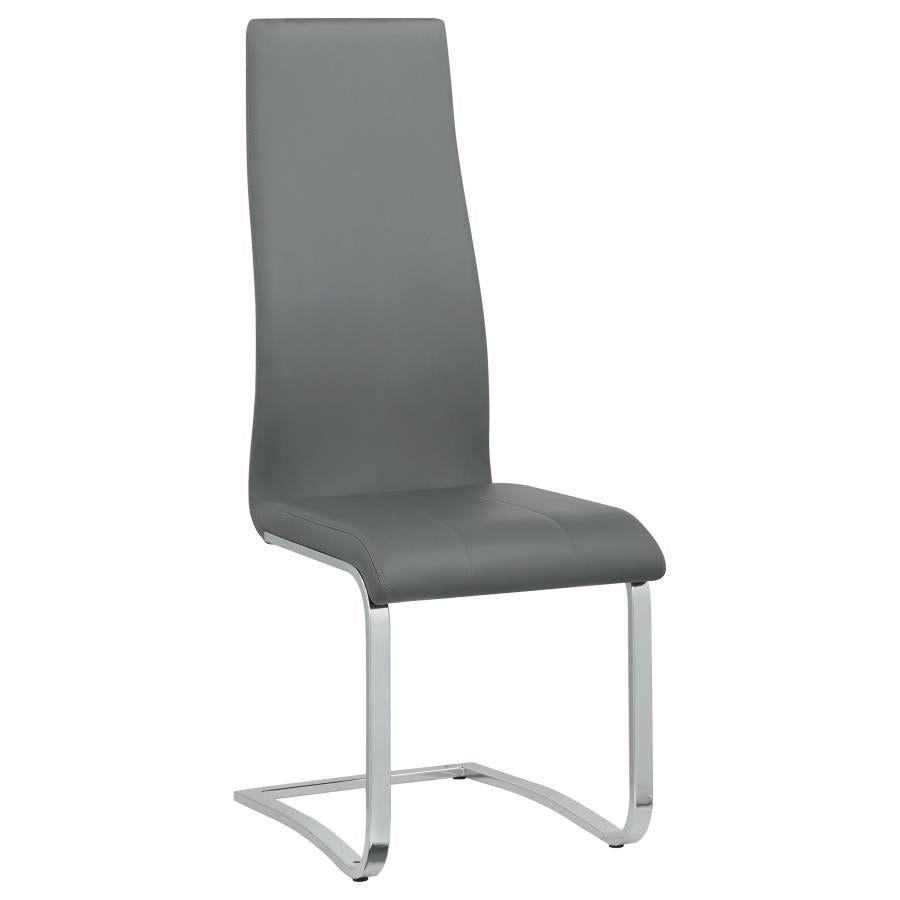 Montclair Upholstered High Back Side Chairs Grey and Chrome (set of 4) - (100515GRY)