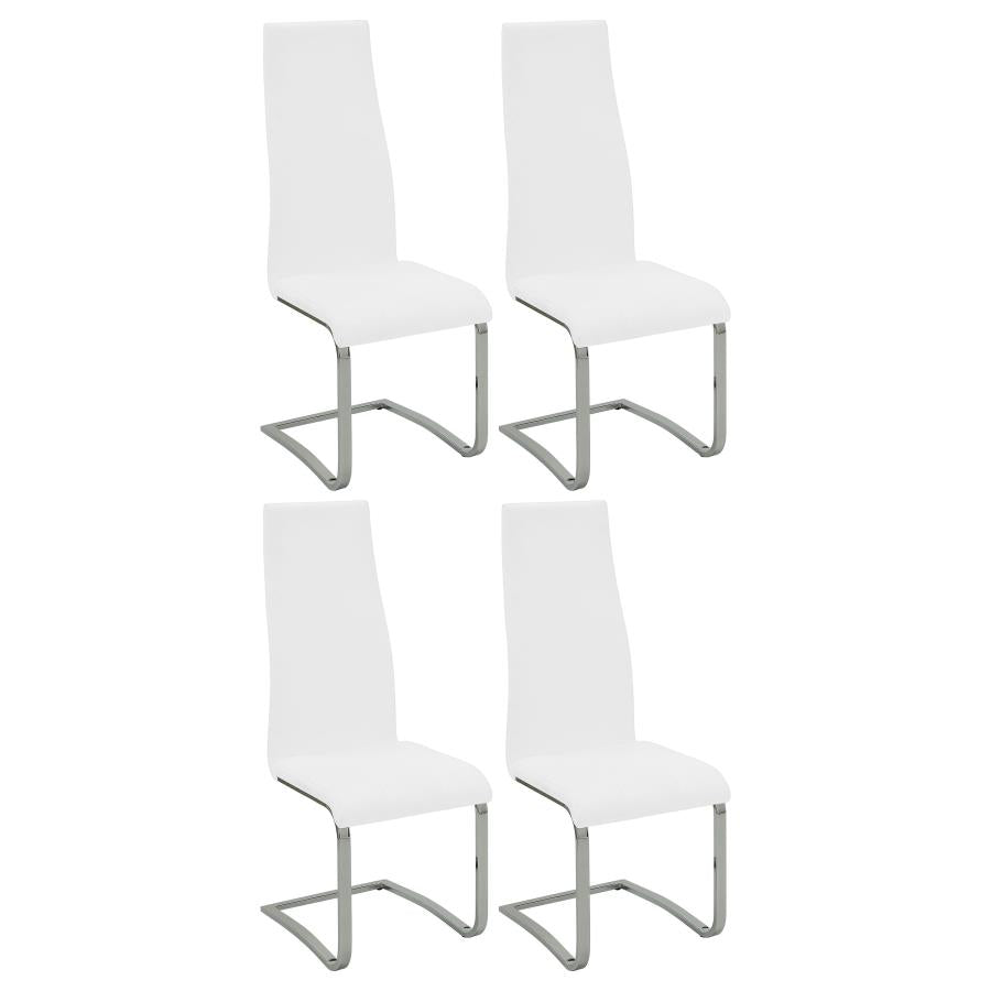 Montclair High Back Dining Chairs Black and Chrome (set of 4) - (100515WHT)
