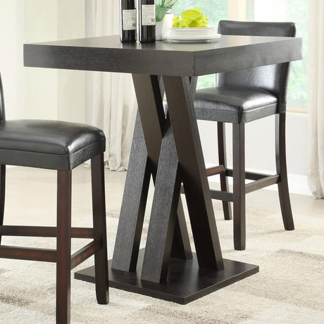 Freda Double X-shaped Base Square Bar Table Cappuccino - (100520)