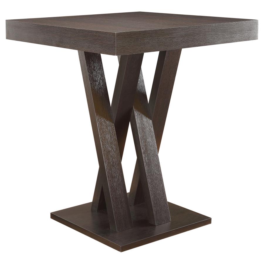 Freda Double X-shaped Base Square Bar Table Cappuccino - (100520)