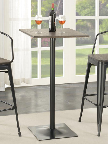 Cavalier Square Bar Table Dark Elm and Matte Black - (100730)