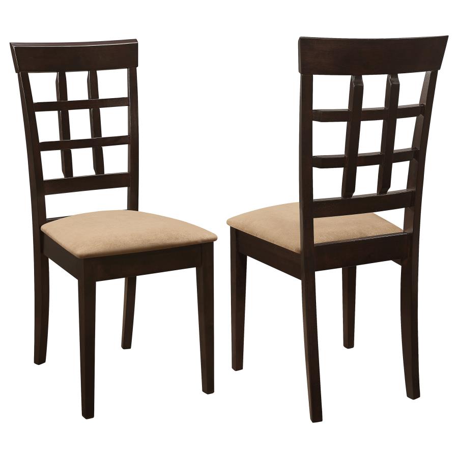 Gabriel Lattice Back Side Chairs Cappuccino and Tan (set of 2) - (100772)