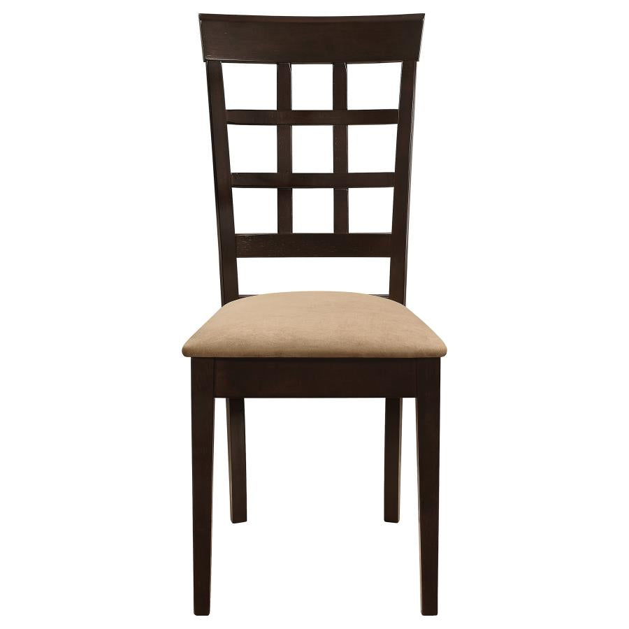 Gabriel Lattice Back Side Chairs Cappuccino and Tan (set of 2) - (100772)