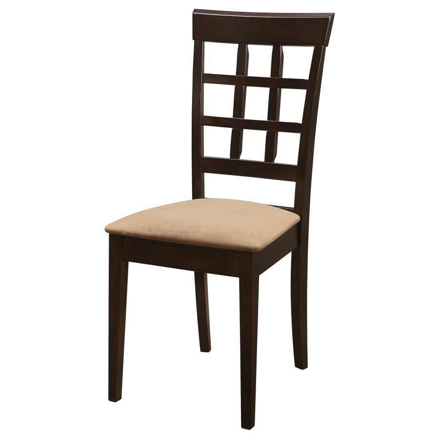 Gabriel Lattice Back Side Chairs Cappuccino and Tan (set of 2) - (100772)