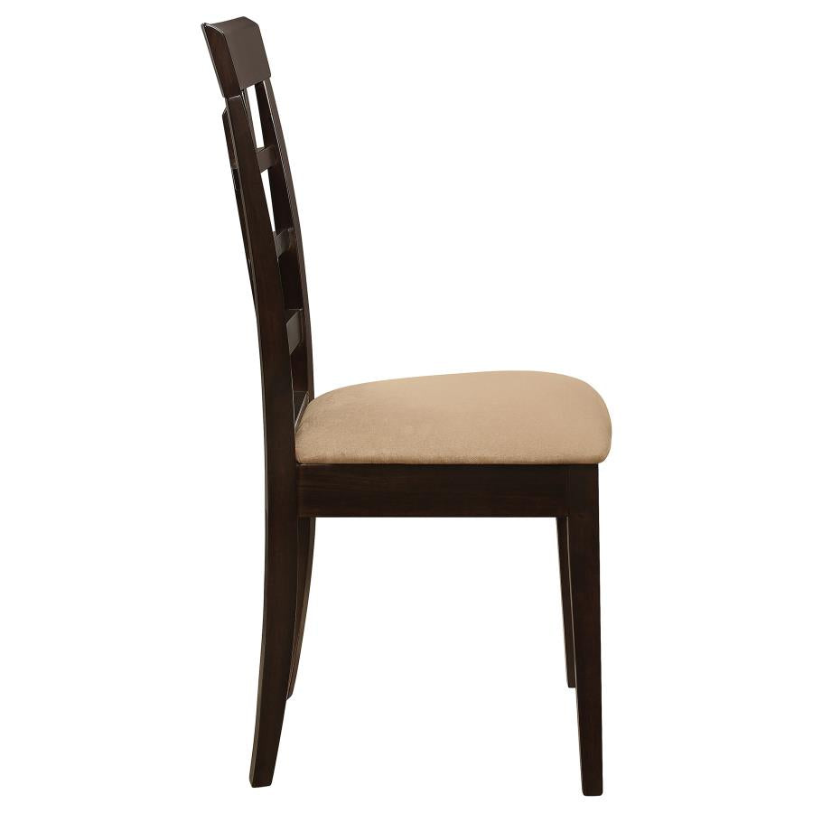 Gabriel Lattice Back Side Chairs Cappuccino and Tan (set of 2) - (100772)