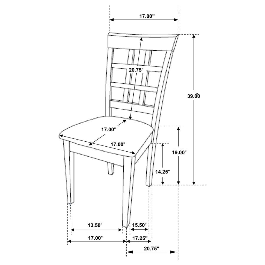 Gabriel Lattice Back Side Chairs Cappuccino and Tan (set of 2) - (100772)