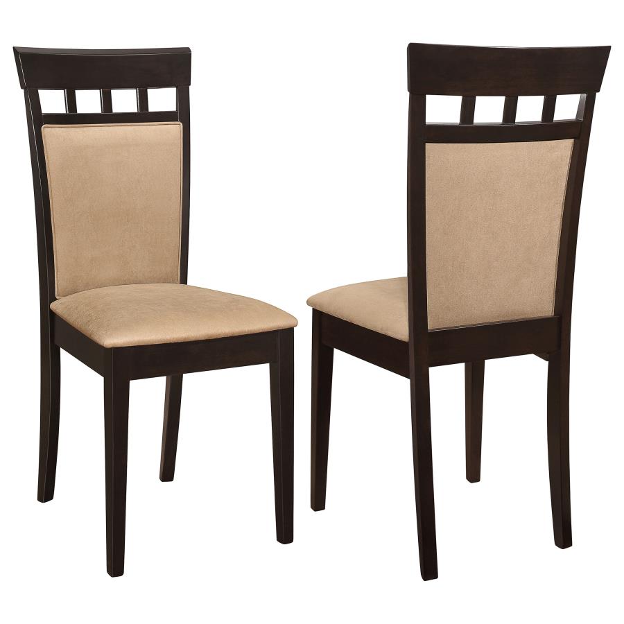 Gabriel Upholstered Side Chairs Cappuccino and Tan (set of 2) - (100773)